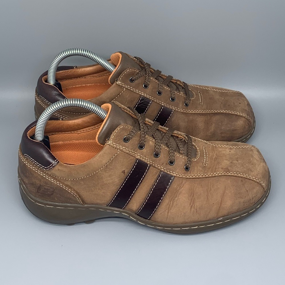 Skechers SN 4400 Brown‎ Leather Casual Shoes DSCH Men's Sz 7